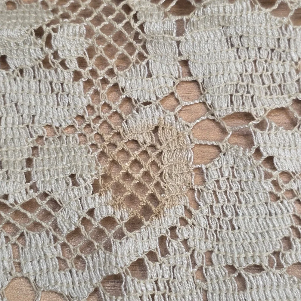 Vtg 1940s Quaker Gala #4200 Lace Tablecloth Color: Egyptian 54x72 USA With Box